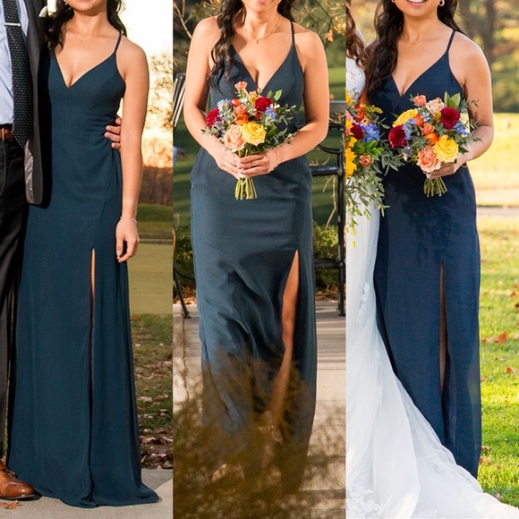 Azazie Becca Dark Navy Dress - Picture 7 of 7